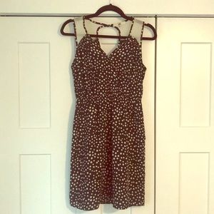 Black with white polka dot dress sz M